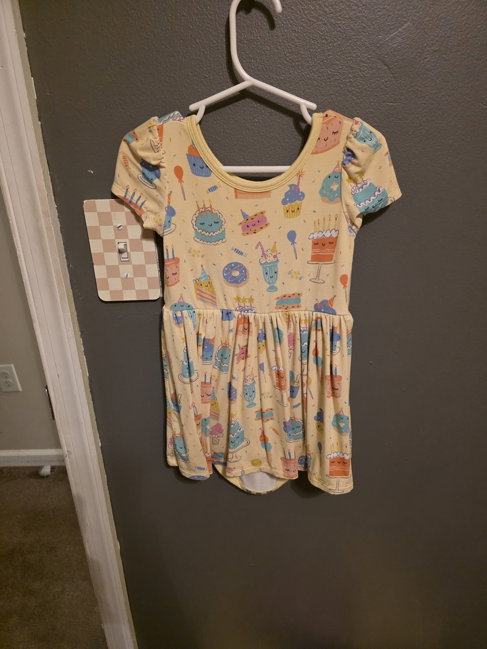 Little Sleepies Yellow Birthday Treats Short Sleeve Dress